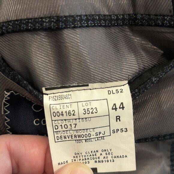 Cremieux Loro Piana Blazer Mens 44R Blue Houndstooth Wool Two Button Sport Coat - Picture 7 of 13